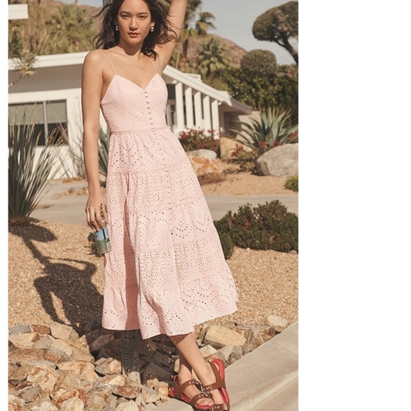 Alice and Olivia Shanti Eyelet Tiered Midi Dress - Picture 4 of 13